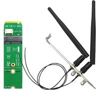 WA04 M.2 Key E to Key M WiFi Adapter for M.2 WiFi 4/5/6/6e/7 Module,with 3.5-dBi SMA Antenna Kits