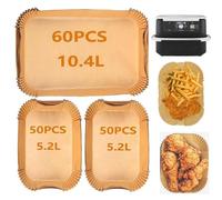 Waabose 160 Pièces Papier Cuisson Air Fryer Ninja AF500EU/AF500EUCP, Résistant à la chaleur, Papier Friteuse Jetable Air Fryer Accessories Plat Pour Ninja Foodi Flex 10,4L/Cosori Air Fryer 10L