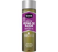 WAAM Cosmetics Huile de Pépins de Raisin 75ml - Soin Hydratant en Profondeur pour Peaux Sèches - Traitement de Vergeture