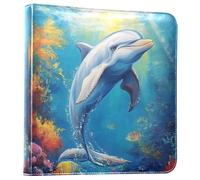 Waassud Album photo motif dauphin vie marine 10,2 x 15,2 cm, 12,7 x 17,8 cm, 15,2 x 20,3 cm, livre photo autocollant à 3 anneaux pour anniversaire