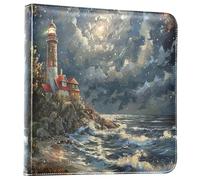 Waassud Album photo phare peinture à l'huile 10,2 x 15,2 cm 12,7 x 17,8 cm 15,2 x 20,3 cm bricolage livre photo autocollant 3 anneaux album scrapbooking pour anniversaire de mariage