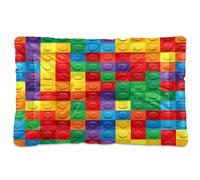 Waassud Blocs colorés - Tapis épais antidérapant et résistant à la mastication pour animaux domestiques - Doux et lavable - Pour sol, canapé, voiture - 91,4 x 61 cm