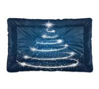 Waassud Blue Line - Tapis épais antidérapant et résistant à la mastication - Motif sapin de Noël - Pour animaux domestiques - Doux et lavable - Tapis de cage pour sol, canapé, voiture - 45,7 x 61 cm