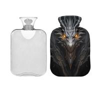 Waassud Bouillotte Black Dragon avec housse souple pour soulager la douleur, coussin chauffant pour le cou et les épaules, taille S