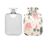 Waassud Bouillotte éléphant mignon avec housse souple pour soulager la douleur, coussin chauffant pour le cou et les épaules, taille S