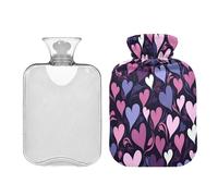 Waassud Bouillotte en forme de cœur avec housse souple pour soulager la douleur, coussin chauffant pour le cou et les épaules, taille S