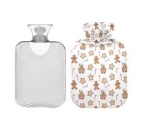 Waassud Bouillotte en pain d'épices pour hommes et étoiles avec housse souple pour soulager la douleur, coussin chauffant pour le cou et les épaules, taille M