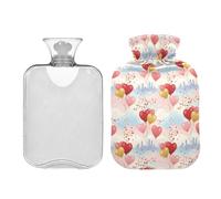 Waassud Bouillotte flottante en forme de cœur avec housse souple pour soulager la douleur, coussin chauffant pour le cou et les épaules, taille S