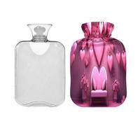 Waassud Bouillotte romantique en forme de cœur avec housse souple pour soulager la douleur, coussin chauffant pour le cou et les épaules, taille M