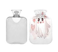 Waassud Bouillotte Saint Valentin Forever Love avec housse souple pour soulager la douleur 2 L Coussin chauffant pour le cou et les épaules Taille S