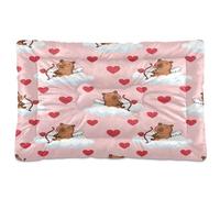 Waassud Capybaras - Lit épais antidérapant et résistant à la mastication - Doux et lavable - Motif cœur et flèche - 45,7 x 61 cm