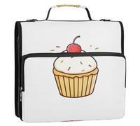Waassud Classeur à 3 anneaux pour cupcakes avec bandoulière et poignée 3,8 cm Anneau en D 500 feuilles