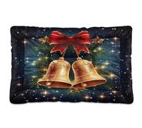 Waassud Cloche de Noël (2) Tapis épais antidérapant et résistant à la mastication pour animaux de compagnie, chiens, chats, tapis de cage doux et lavable pour sol, canapé, voiture, 45,7 x 61 cm