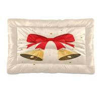 Waassud Cloche de Noël avec nœud - Tapis épais antidérapant et résistant à la mastication - Doux et lavable - Pour sol, canapé, voiture - 91,4 x 61 cm