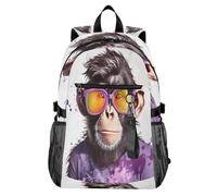 Waassud Cool Monkey Sac à dos léger pour ordinateur portable de 20 l avec compartiment pour ordinateur portable de 14", sac à dos léger pour l'université, le travail, les affaires en plein air
