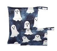 Waassud Cute Ghosts Sac à couches réutilisable avec 2 poches zippées pour maillot de bain, vêtements de sport, multicolore, Taille unique, Moderne