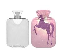 Waassud Élégante bouillotte cheval avec housse souple pour soulager la douleur, coussin chauffant pour le cou et les épaules, taille M