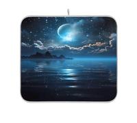 Waassud Full Moon (1) Tapis de séchage absorbant antidérapant pour comptoir de cuisine 45,7 x 40,6 cm