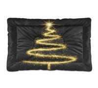 Waassud Gold Line - Tapis épais antidérapant et résistant à la mastication - Motif sapin de Noël - Lit doux et lavable - Pour sol, canapé, voiture - 45,7 x 61 cm