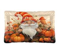 Waassud Happy Old Man et citrouilles - Lit épais antidérapant et résistant à la mastication pour animaux de compagnie - Doux et lavable - Pour sol, canapé, voiture - 45,7 x 61 cm