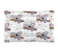 Waassud Koalas endormi - Lit épais antidérapant et résistant à la mastication pour animaux de compagnie, chiens, chats, doux, lavable, tapis de cage pour sol, canapé, voiture, 91,4 x 61 cm, gris