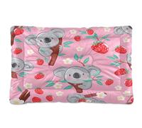 Waassud Koalas Lit épais antidérapant et résistant à la mastication pour chien et chat avec fraises - Doux et lavable - Pour sol, canapé et voiture - 91,4 x 61 cm