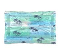 Waassud Line-art - Lit épais antidérapant et résistant à la mastication - Motif palmiers et oiseaux de mer - Pour animaux domestiques - Doux et lavable - Pour canapé, voiture - 45,7 x 61 cm