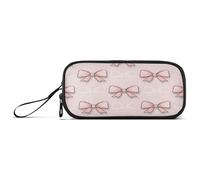 Waassud Line-Art Trousse à crayons en nylon avec motif nœuds Grande capacité 3 compartiments Pochette à fermeture éclair pour bureau artiste