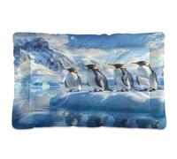 Waassud Lit épais antidérapant et résistant à la mastication avec motif pingouins mignons pour animaux domestiques, chiens, chats, tapis de cage doux et lavable pour sol, canapé, voiture, 91,4 x 61 cm