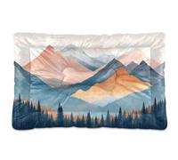 Waassud Lit épais antidérapant et résistant à la mastication pour chiens et chats - Motif montagnes et forêts - Doux et lavable - Pour sol, canapé, voiture - 45,7 x 61 cm