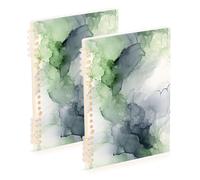 Waassud Lot de 1 carnet à spirale en marbre vert clair pour le travail, l'université, carnet de notes ligné amovible, 60 pages, format A5, fournitures de bureau