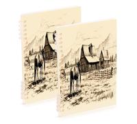 Waassud Lot de 1 carnet à spirales détachables avec motif cheval et nuages pour le travail, l'université, 60 pages A5, fournitures de bureau