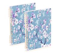 Waassud Lot de 2 carnets à spirales à spirale pour le travail, l'université, les cahiers lignés détachables, 60 pages, format A5, fournitures de bureau