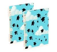 Waassud Lot de 2 carnets à spirales flottants avec capuchons de remise de diplôme pour le travail, l'université - Carnet de notes ligné détachable - 60 pages A5 - Fournitures de bureau