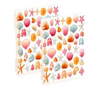 Waassud Lot de 60 carnets à spirale colorés en forme de coquillages pour le travail, l'université - Carnet de notes ligné détachable - 60 pages A5 - Fournitures de bureau