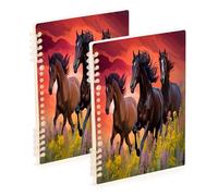 Waassud Lot de 60 carnets à spirales amovibles pour le travail, l'université, les cavaliers dans le coucher du soleil, 60 pages, fournitures de bureau A5