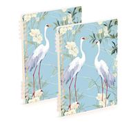Waassud Lot de 60 carnets à spirales avec aigrettes blanches détachables pour le travail, l'université, 60 pages, fournitures de bureau A5