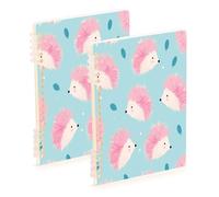 Waassud Lot de 60 carnets à spirales avec motif hérissons mignons pour le travail, l'université - Carnet de notes ligné détachable - 60 pages A5 - Fournitures de bureau