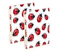 Waassud Lot de 60 carnets à spirales détachables Motif coccinelles rouges Pour le travail, l'université, 60 pages A5 Fournitures de bureau