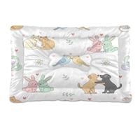 Waassud Lovely Animals - Tapis épais antidérapant et résistant à la mastication pour animaux domestiques, chiens, chats, tapis de cage doux et lavable pour sol, canapé, voiture, 91,4 x 61 cm