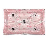Waassud Lovely Couples Tapis épais antidérapant et résistant à la mastication pour animaux domestiques pour chiens et chats, doux et lavable, tapis de cage pour sol, canapé, voiture, 91,4 x 61 cm