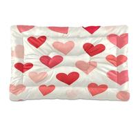 Waassud Lovely Hearts Patten - Lit épais antidérapant et résistant à la mastication pour chiens et chats - Doux et lavable - Tapis de cage pour canapé, voiture - 91,4 x 61 cm