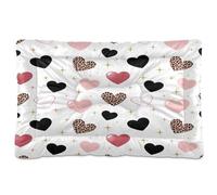 Waassud Lovely Hearts Tapis épais antidérapant et résistant à la mastication pour animaux de compagnie pour chiens et chats, tapis de cage doux et lavable pour sol, canapé, voiture, 45,7 x 61 cm