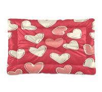 Waassud Lovely Hearts Tapis épais antidérapant et résistant à la mastication pour animaux de compagnie pour chiens et chats, tapis de cage doux et lavable pour sol, canapé, voiture, 45,7 x 61 cm