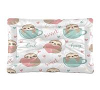 Waassud Lovely Sloths - Lit épais antidérapant et résistant à la mastication pour animaux de compagnie, chiens, chats, tapis de cage doux et lavable pour sol, canapé, voiture, 91,4 x 61 cm