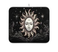 Waassud Moon Tapis de séchage absorbant et antidérapant pour comptoir de cuisine, tapis de séchage pour vaisselle essentiels, 45,7 x 40,6 cm