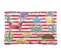 Waassud Ocean Doodles - Lit épais antidérapant et résistant à la mastication pour animaux de compagnie, chiens et chats, doux et lavable, tapis de cage pour sol, canapé, voiture, 45,7 x 61 cm