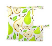 Waassud Pears Sac réutilisable pour couches humides/sèches avec 2 poches zippées pour maillot de bain, vêtements de sport