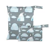 Waassud Polar Bears Sac de rangement réutilisable avec 2 poches zippées pour maillot de bain, vêtements de sport