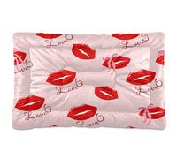 Waassud Red Lips with Love - Tapis épais antidérapant et résistant à la mastication pour chiens et chats - Doux et lavable - Tapis de cage pour sol, canapé, voiture, 91,4 x 61 cm